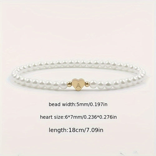 Chic Bracelet With A-Z Initial And Heart