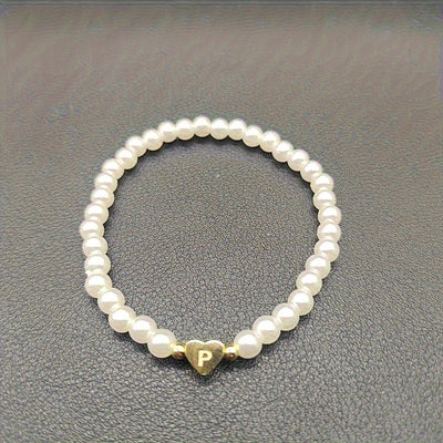 Chic Bracelet With A-Z Initial And Heart
