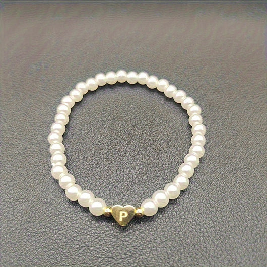 Chic Bracelet With A-Z Initial And Heart