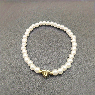 Chic Bracelet With A-Z Initial And Heart