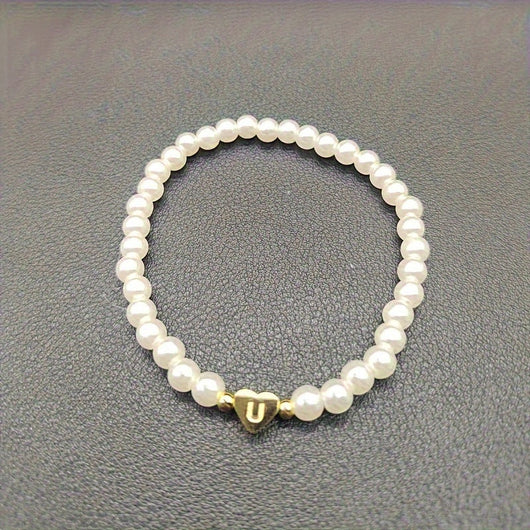 Chic Bracelet With A-Z Initial And Heart