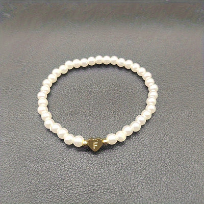 Chic Bracelet With A-Z Initial And Heart