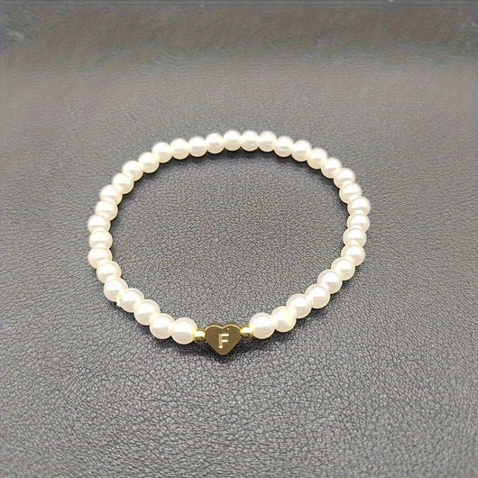 Chic Bracelet With A-Z Initial And Heart
