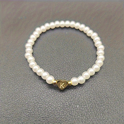 Chic Bracelet With A-Z Initial And Heart