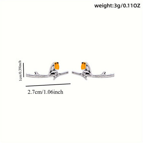 Cartoon-Style Bird Earrings