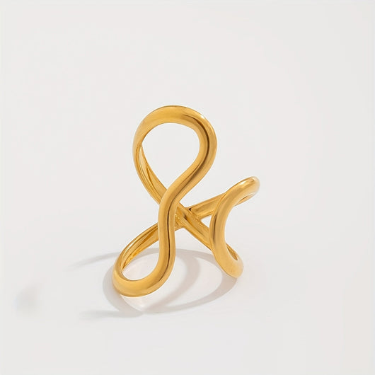 Chic Asymmetric Wave Ring