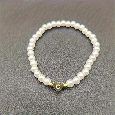 Chic Bracelet With A-Z Initial And Heart