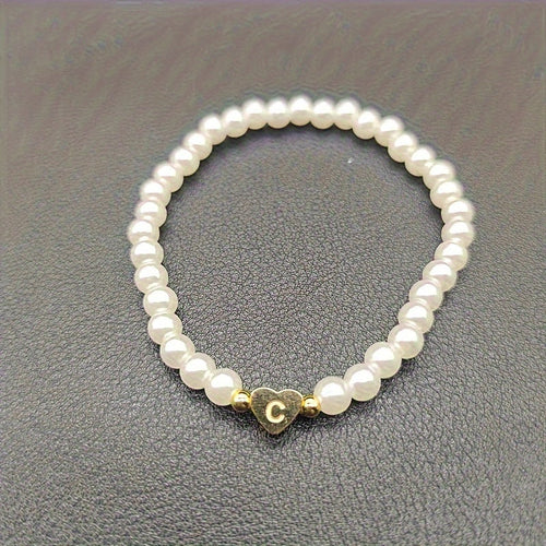Chic Bracelet With A-Z Initial And Heart