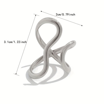 Chic Asymmetric Wave Ring