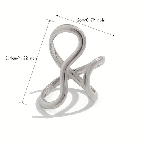 Chic Asymmetric Wave Ring