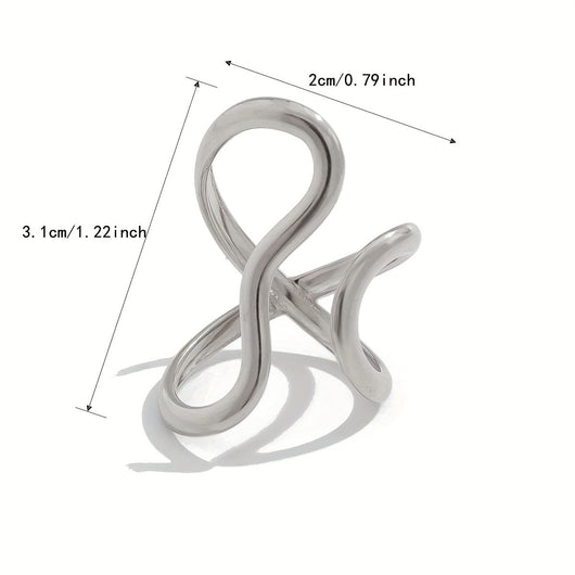 Chic Asymmetric Wave Ring