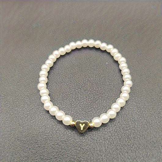 Chic Bracelet With A-Z Initial And Heart