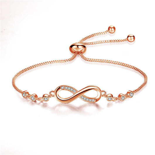 Chic Adjustable Rose Gold Bracelet With Infinity Symbol