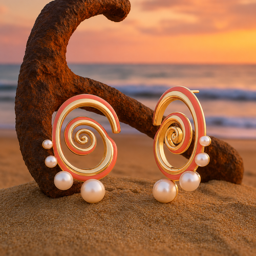Earrings With Blue Pearls