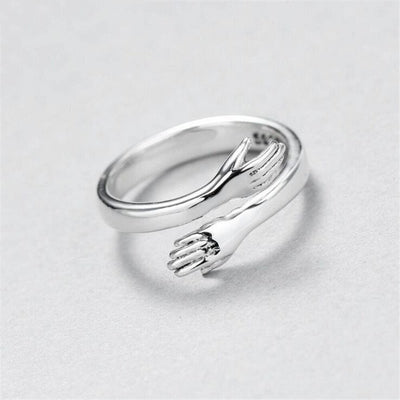Sterling Silver 925 Hug Ring With Adjustable Size