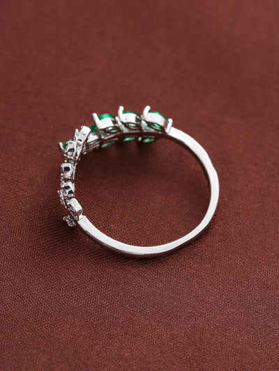 Antique-Inspired Green Leaf Ring