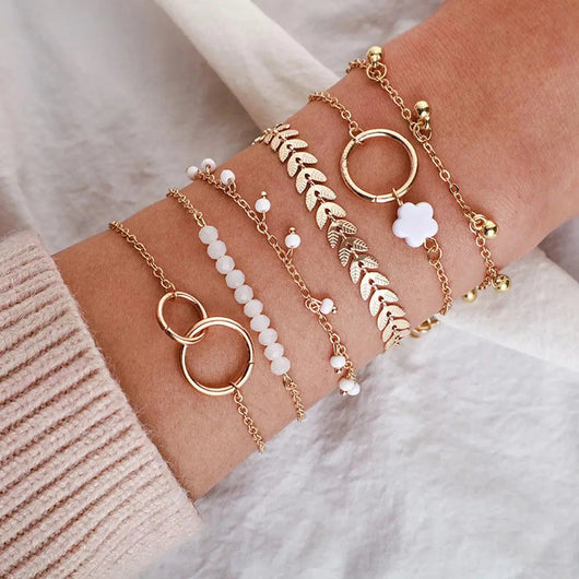 Charming Bohemian Gold Bracelet Set