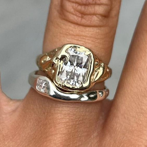 Set Of Shiny Layered Gold And Silver Rings