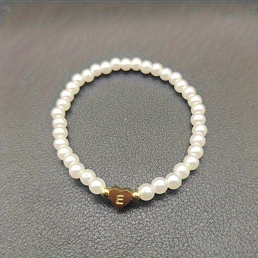 Chic Bracelet With A-Z Initial And Heart