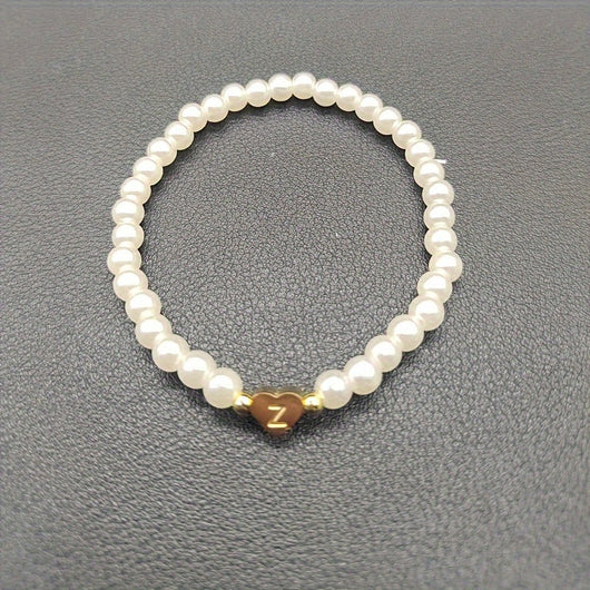 Chic Bracelet With A-Z Initial And Heart