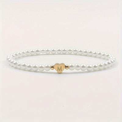 Chic Bracelet With A-Z Initial And Heart