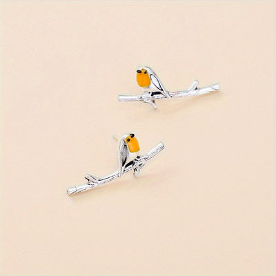 Cartoon-Style Bird Earrings