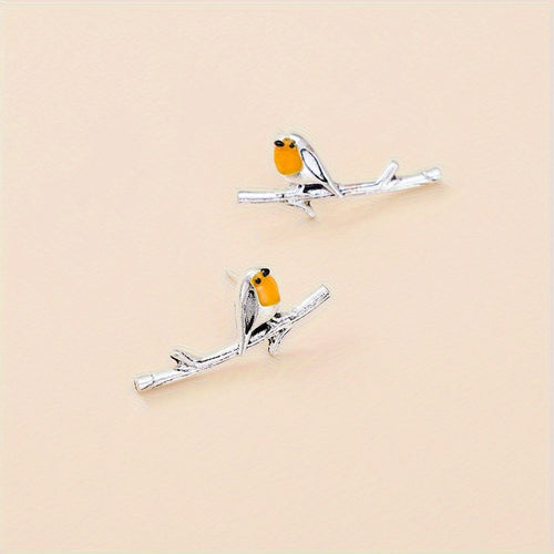 Cartoon-Style Bird Earrings