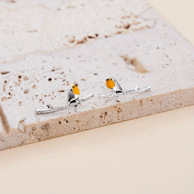 Cartoon-Style Bird Earrings