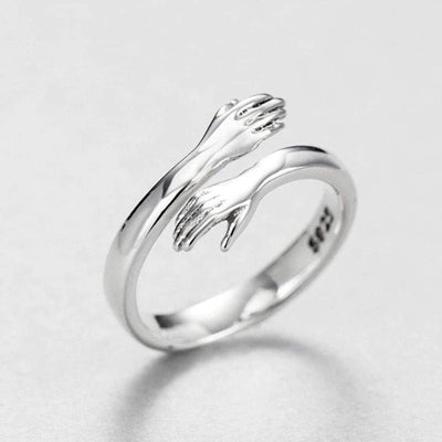 Sterling Silver 925 Hug Ring With Adjustable Size
