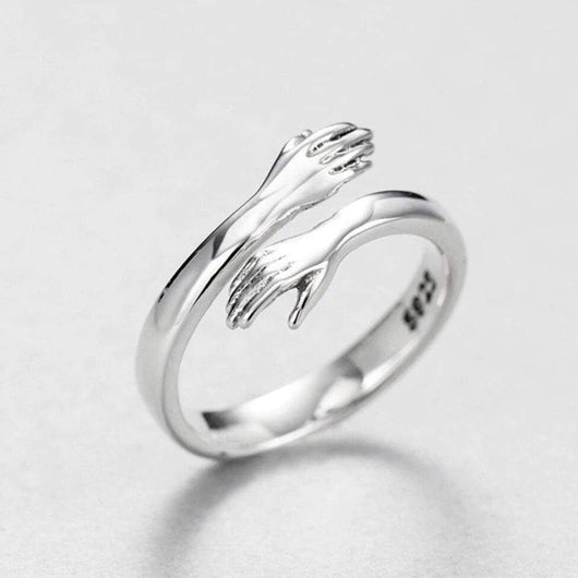 Sterling Silver 925 Hug Ring With Adjustable Size