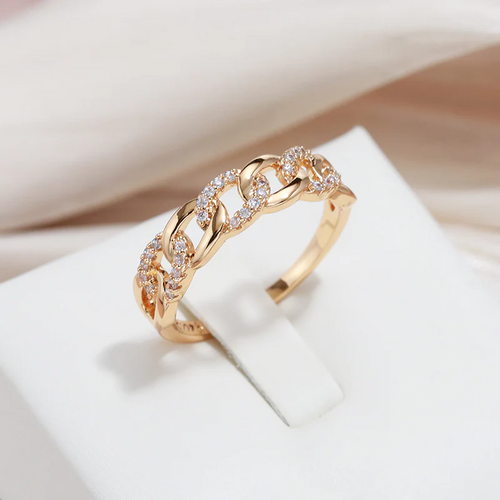 Chic Gold Chain-Link Ring
