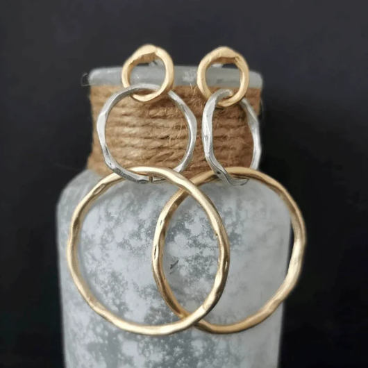 Vintage Gold And Silver Hoop Earrings