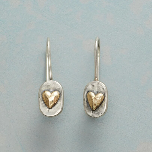 Heart-Shaped Earrings In Silver And Gold