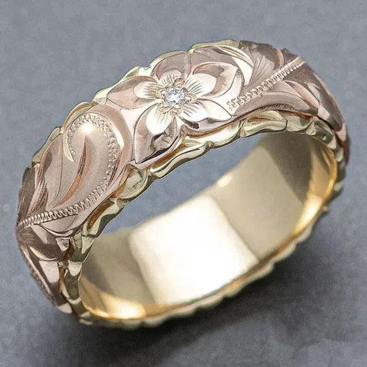 Antique-Inspired Gold Rose Flower Ring